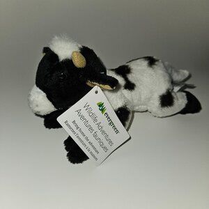 Wildlife Adventures Cow Bean Bag Plush 8" Long Stuffed Animal Toy Evergreen wTAG